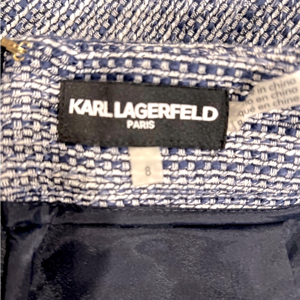 Karl Lagerfeld Pencil Skirt Womens 8
Blue Tweed Woven Fringe - Picture 3 of 10